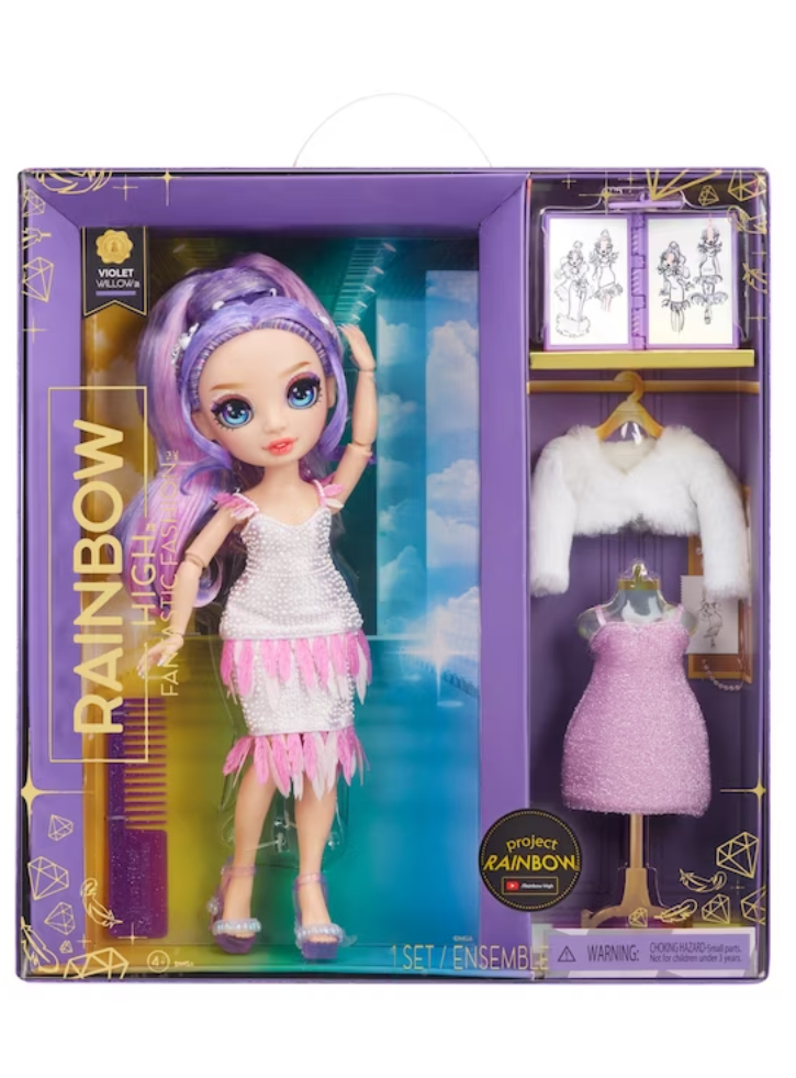 Papusa MGA Rainbow High Fantastic Fashion Violet Willow (587385EUC)