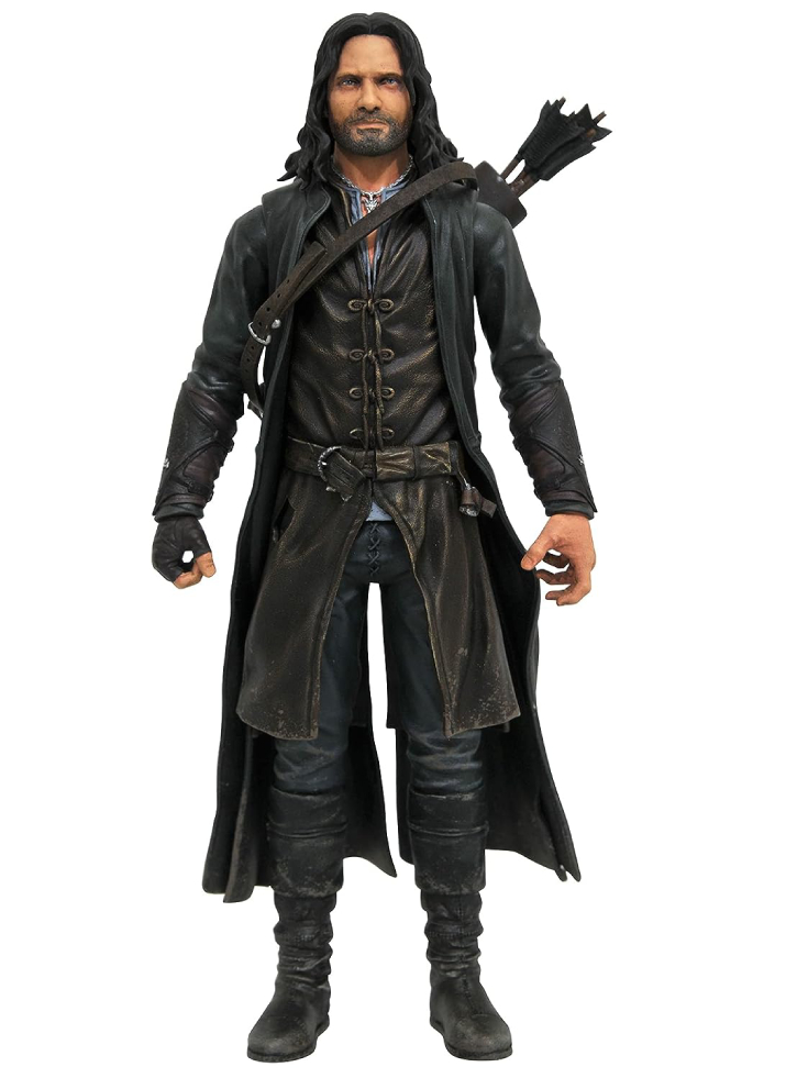 Figurina Diamond Deluxe Lord Of The Rings S3 Aragorn With Sauron Parts 18cm