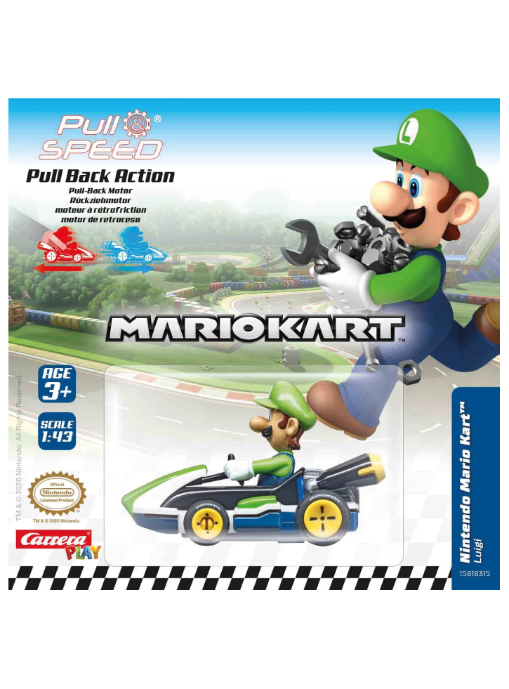 Masina Pull Speed Nintendo Mario Luigi 1:43 (15818315)