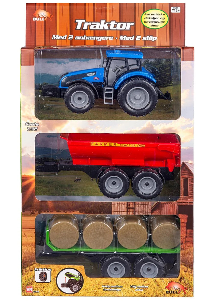 Tractor Bull & trailer random (41854)