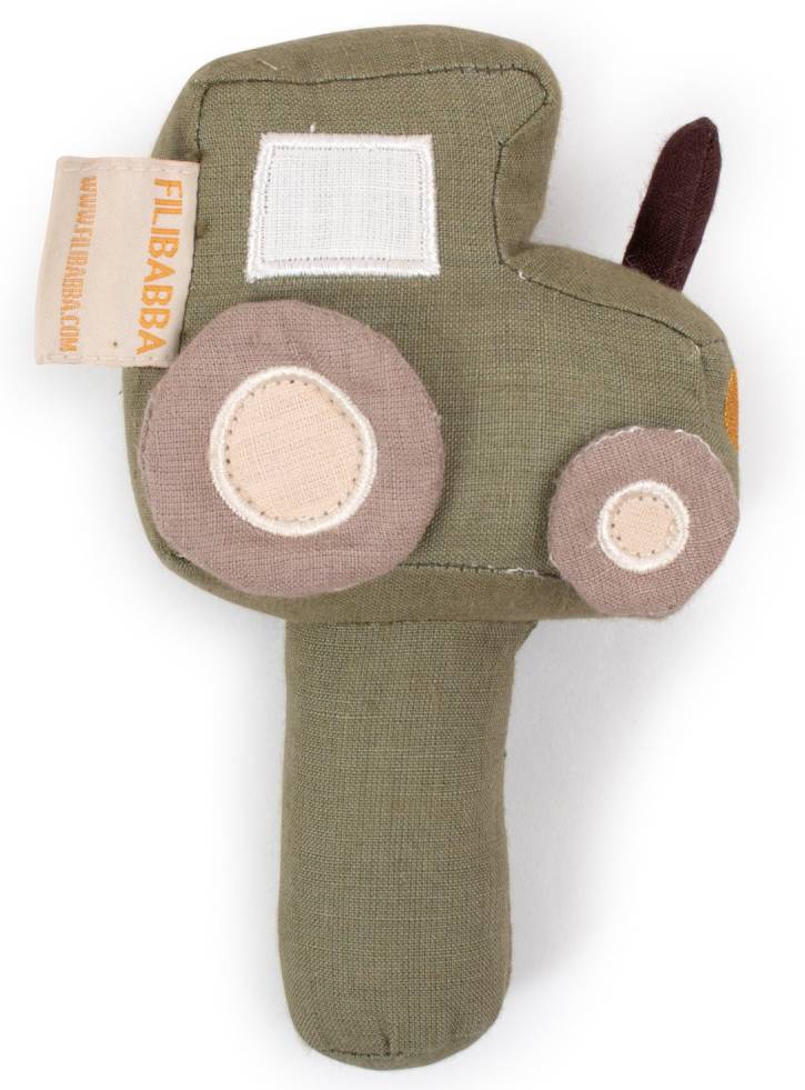 Plus Filibabba Linen Rattle Tractor (FI-02809)