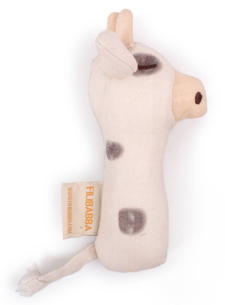Plus Filibabba Linen Rattle Cow (FI-02806)