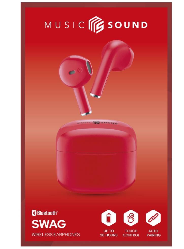 Earphones MS Swag TWS BT Red