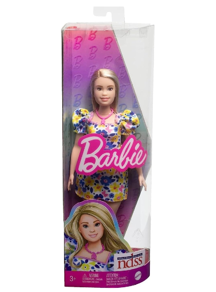 Papusa Barbie Fashionistas Down Syndrome Wearing Floral Dress (HJT05)