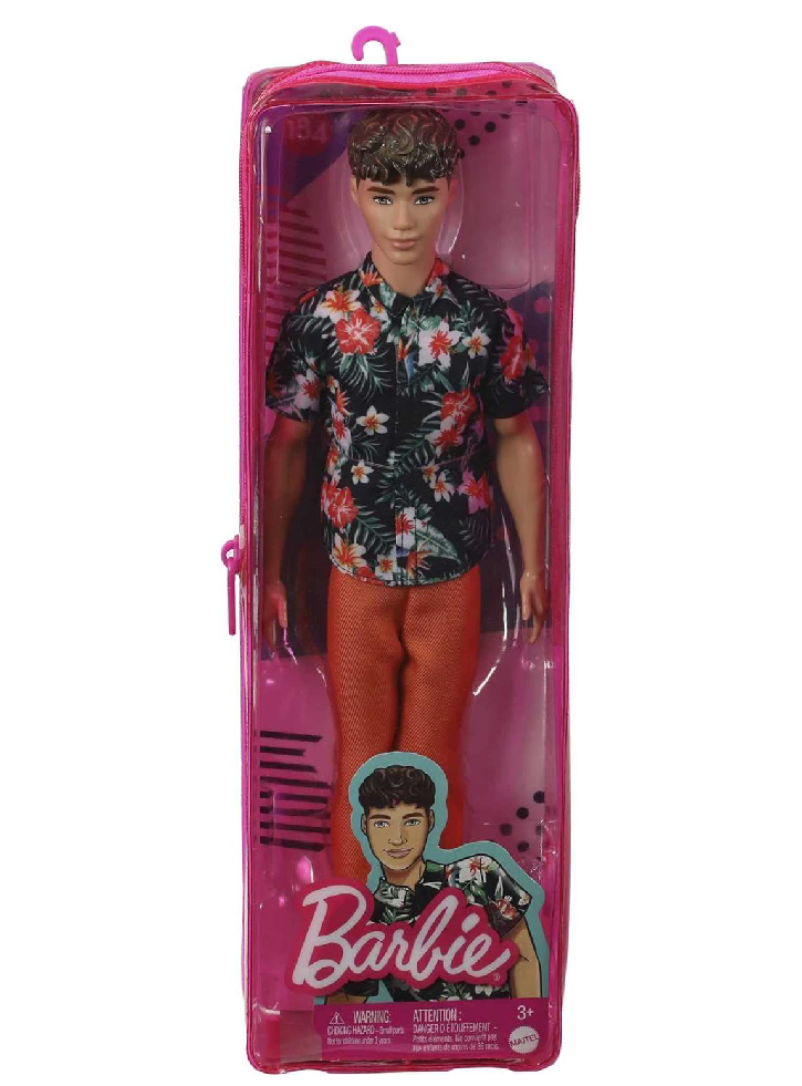 Papusa Barbie Ken Fashionistas Floral Hawaiian Shirt Brunette Cropped Hair (HBV24)