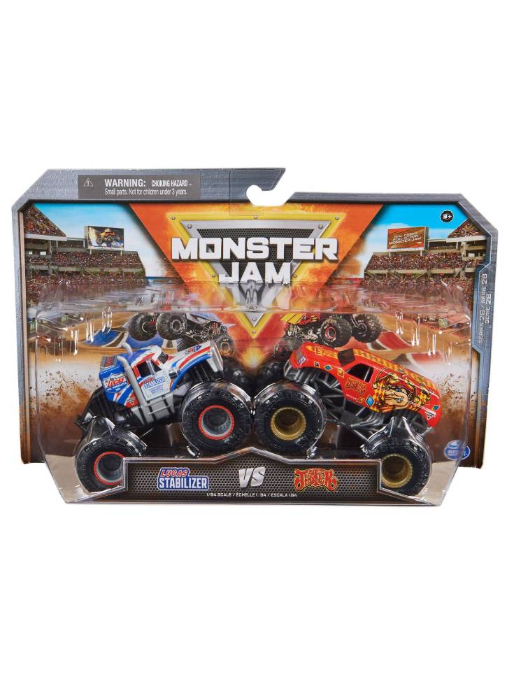 Monster Jam 1:64 Die Cast Lucas Stabilizer vs Jester