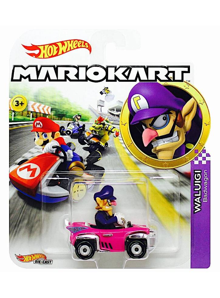 Masina Hot Wheels Mario Kart Waluigi Badwagon Die-Cast (GJH54)