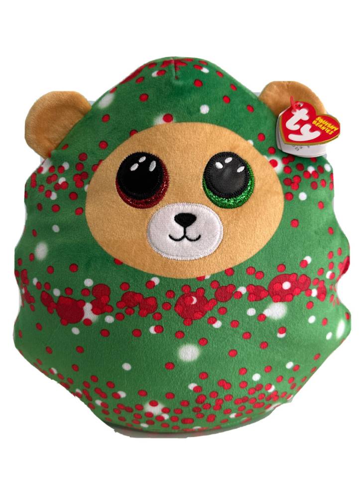 Plus Ty Squish a Boos Winter Collection Everett the Christmas Tree Bear 35cm (TY39406)