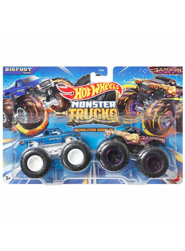 Hot Wheels Monster Trucks Demolition Doubles Bigfoot 4X4X4 VS Samson (HWN59)