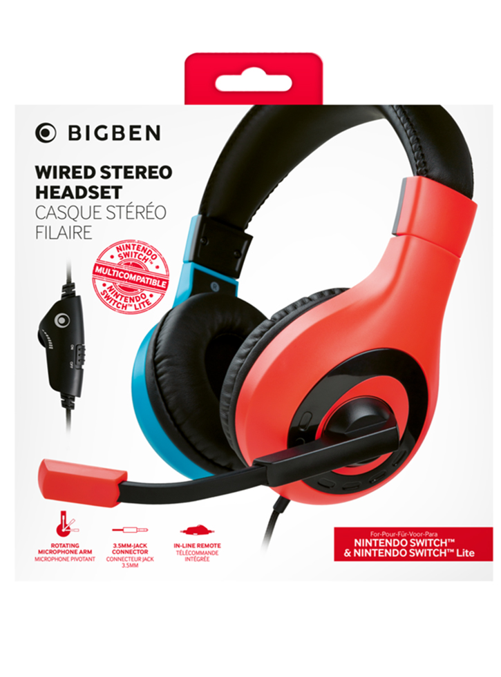 Casti BigBen Stereo Red/Blue - Nintendo Switch