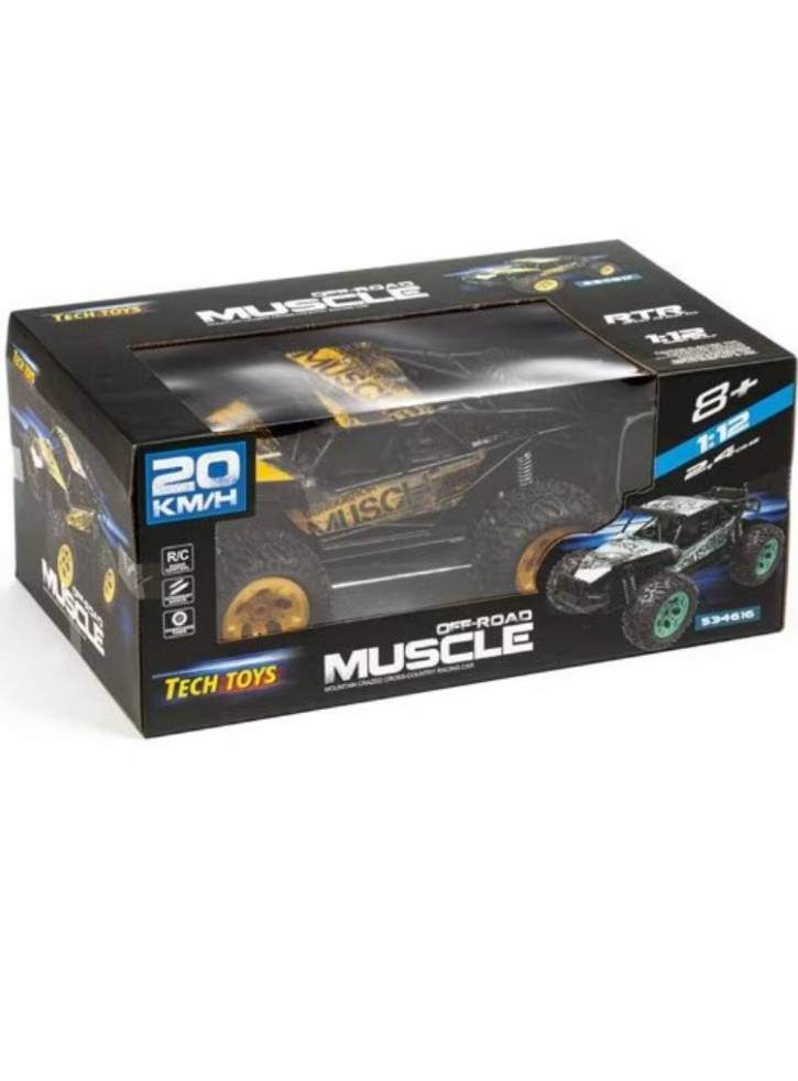 Masina cu teleocmanda TechToys Muscle Off-Road 1:12 2,4GHz R/C Metal Yellow 24cm (534617)