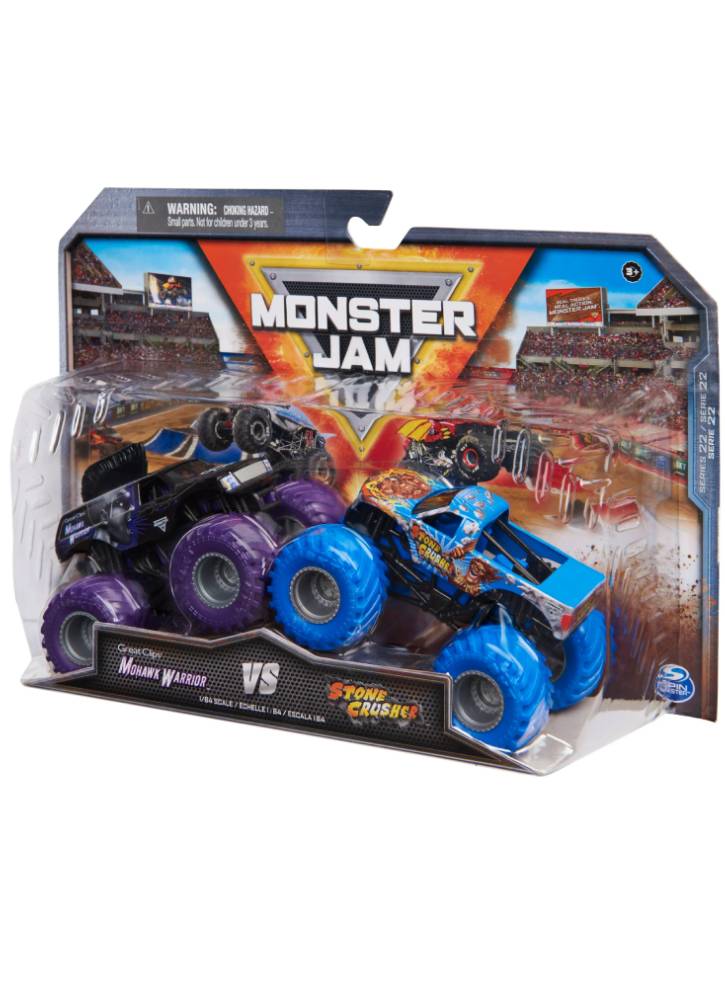 Monster Jam 1:64 Die Cast Mohawk Warrior vs Stone Crusher