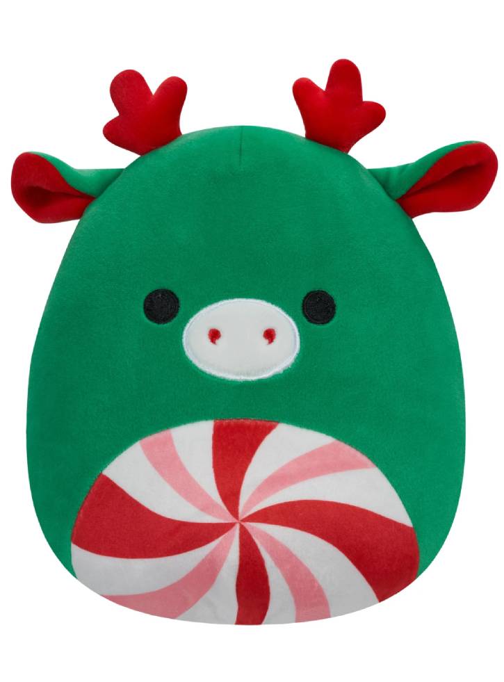 Plus Squishmallows Christmas Zumir Green Moose W. Peppermint Swirl Tummy 19cm (23598)