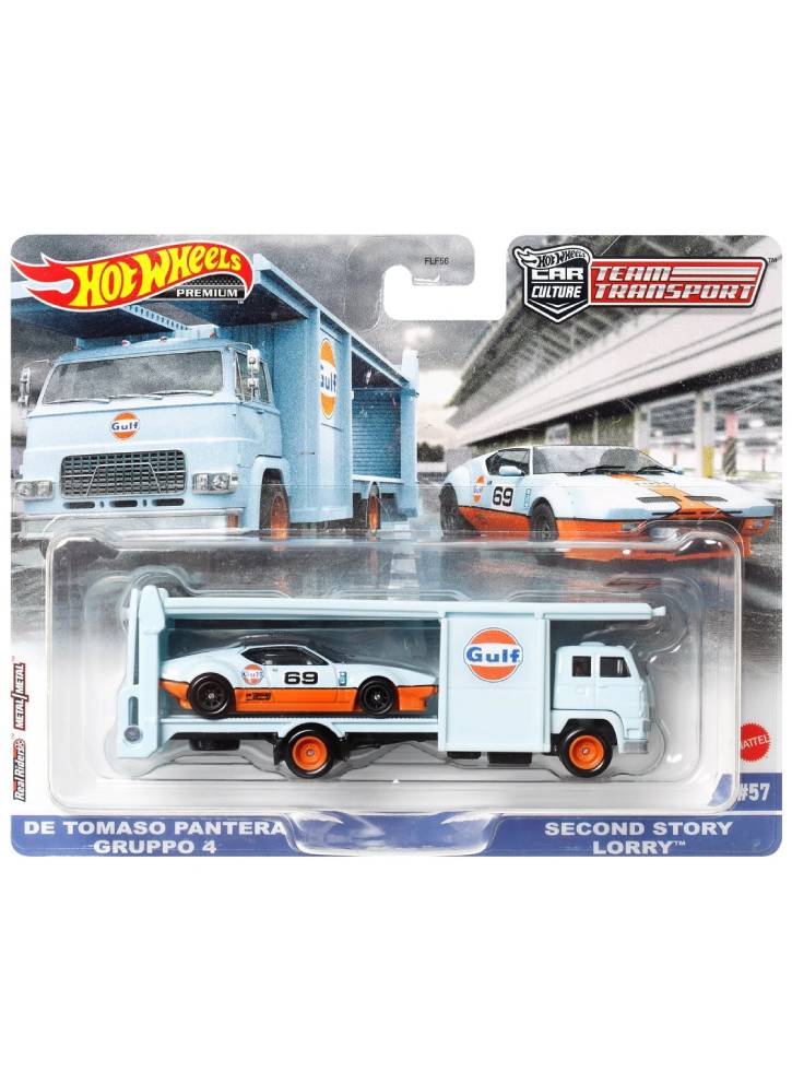 Hot Wheels Premium Car Culture Team Transport De Tomaso Pantera Gruppo 4 Second Story Lorry (HKF43)