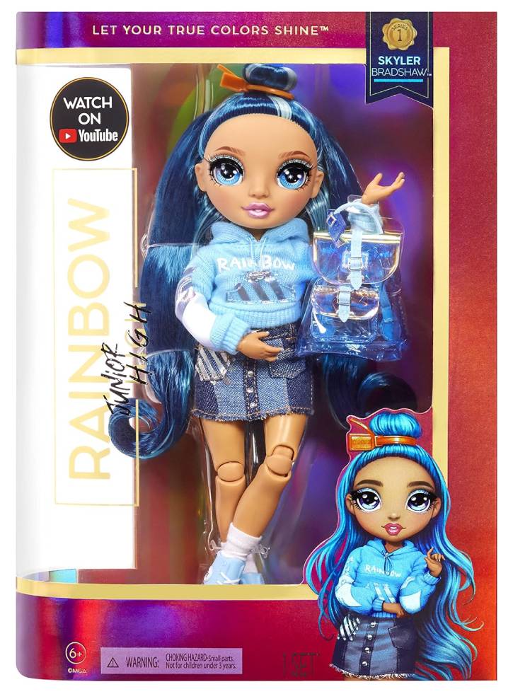 Papusa MGA Rainbow High Junior High Skyler Bradshaw Blue Fashion 23cm (580010EUC)