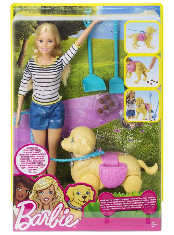 Papusa Barbie Walk and Potty Pup (DWJ68)