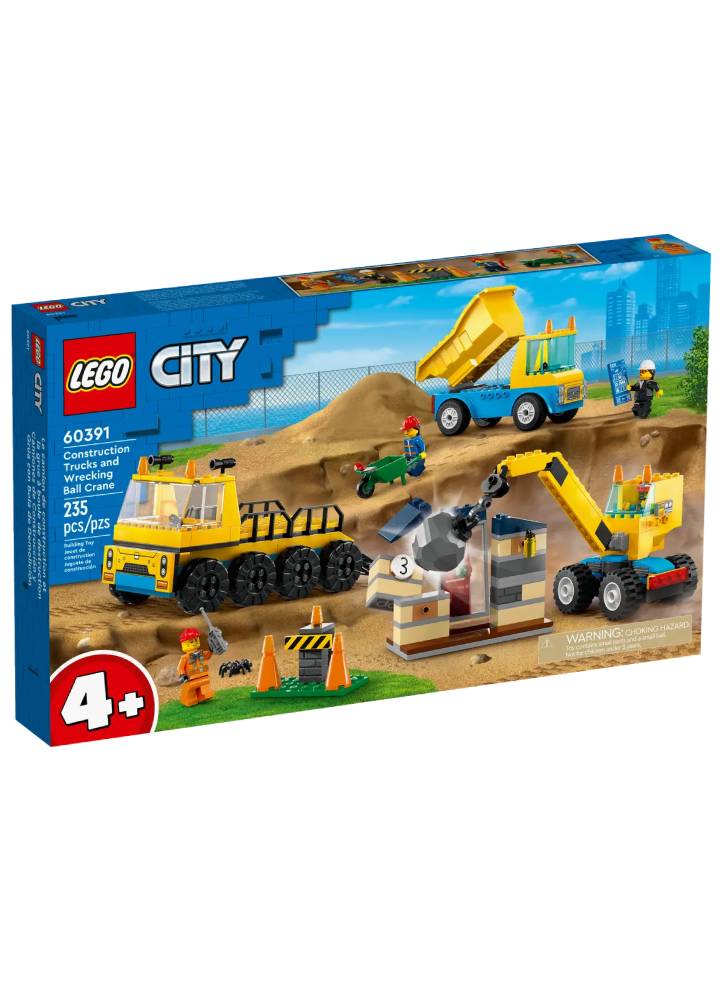 LEGO City Construction Trucks and Wrecking Ball Crane (60391)