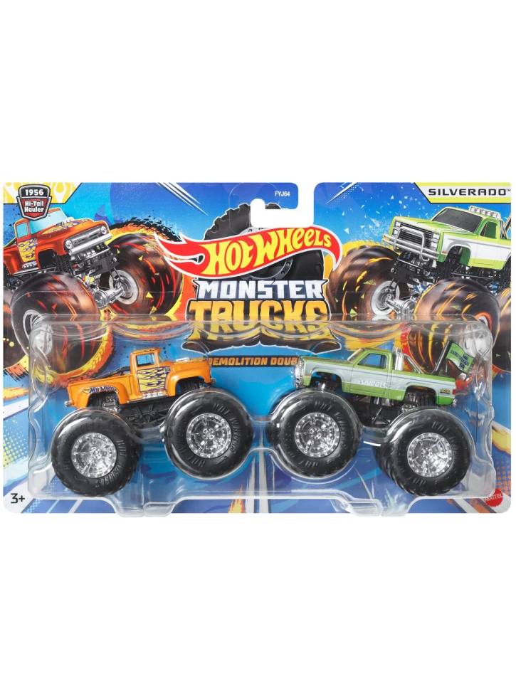 Hot Wheels Monster Trucks Demolition Doubles 1956 Hi-Tail Hauler VS Silverado (HWN61)