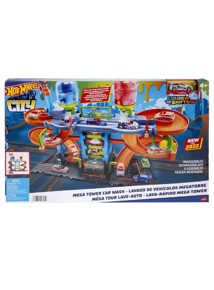 Set Hot Wheels City Mega Tower Car Wash Color Shifters (HDP05)