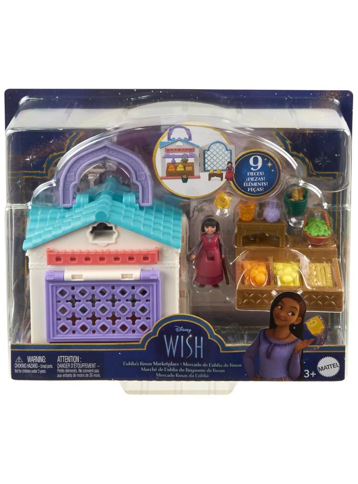 Disney Wish Mini Doll Playset Dahlia's Rosas Marketplace (HRH74)