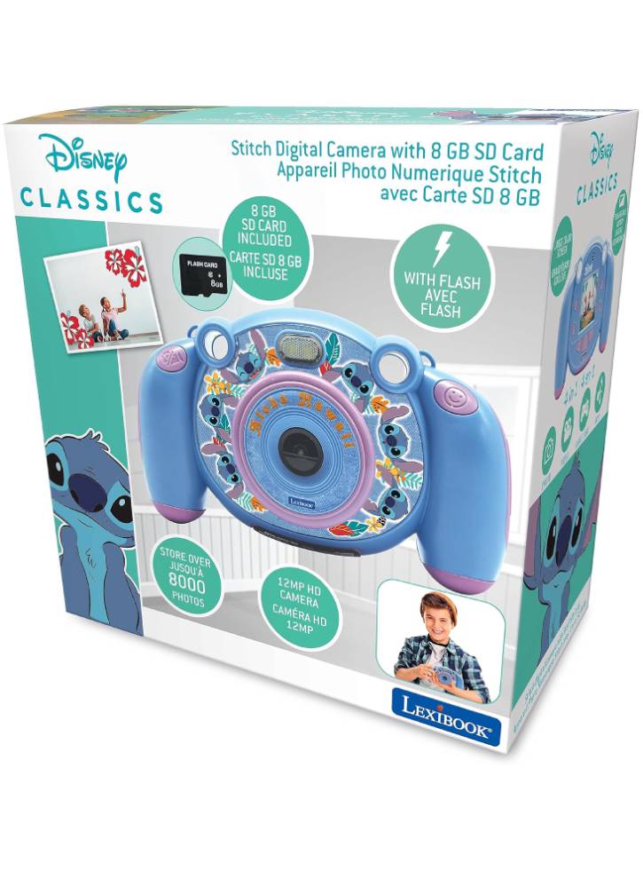 Lexibook Disney Stitch Digital HD Camera SD Card (DJ080D)
