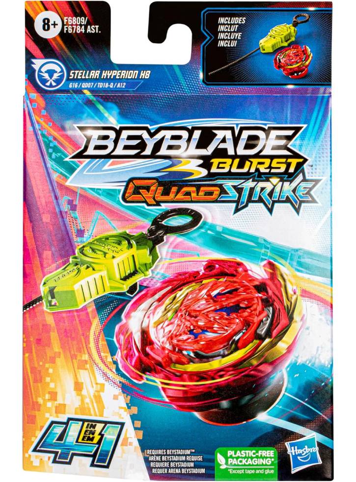 Beyblade Burst Quadstrike Stellar Hyperion H8 K8 Starter Pack (F6809)