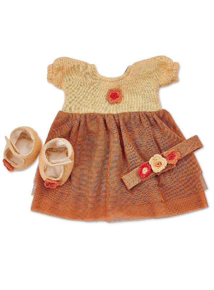 Set Smallstuff Doll Clothing Party Dress & Shoes And Hair Band