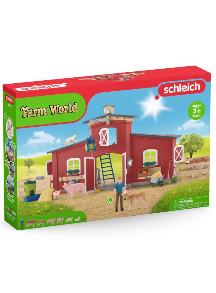 Schleich Farm World Red Barn with Animals and Accessories (42606)