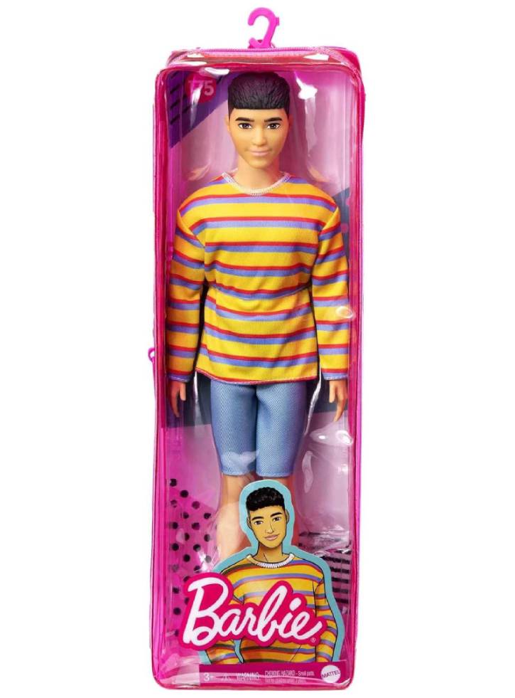 Papusa Barbie Ken Fashionistas Ken Polo Shirt Black Hair (GRB91)