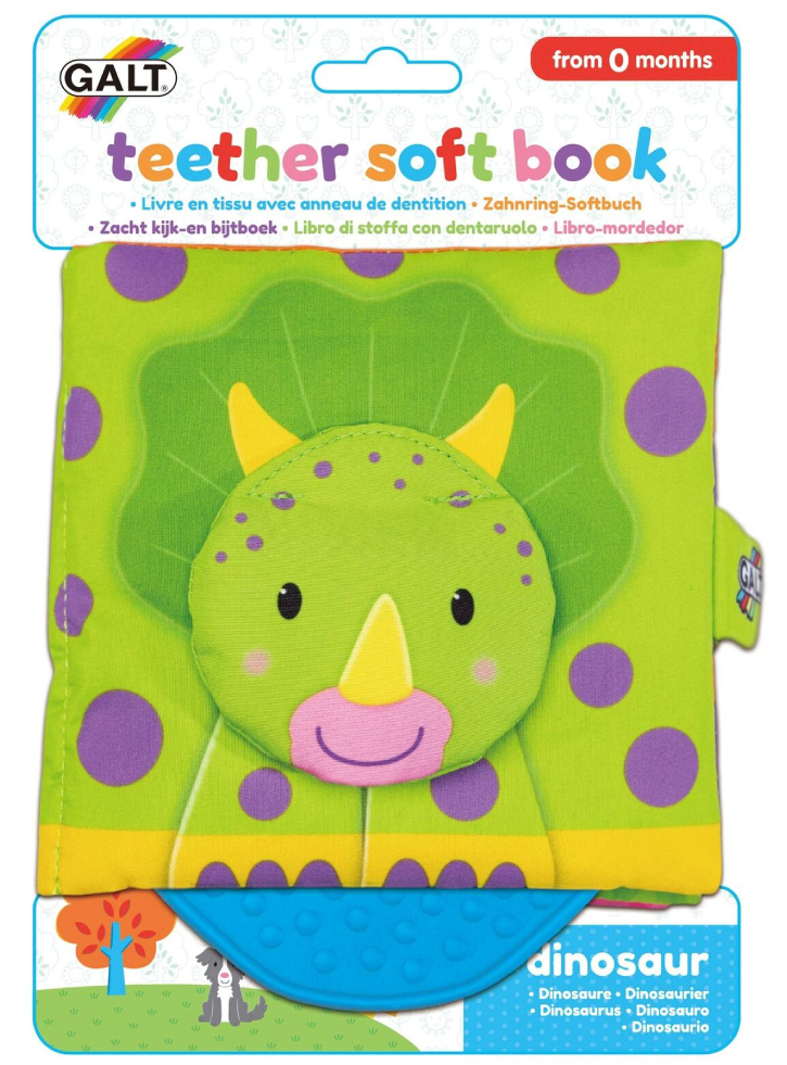 Plus Galt Teether Soft Book Dinosaur (31024672)