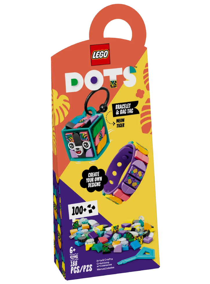 LEGO(r) DOTS Neon Tiger Bracelet Bag Tag (41945)
