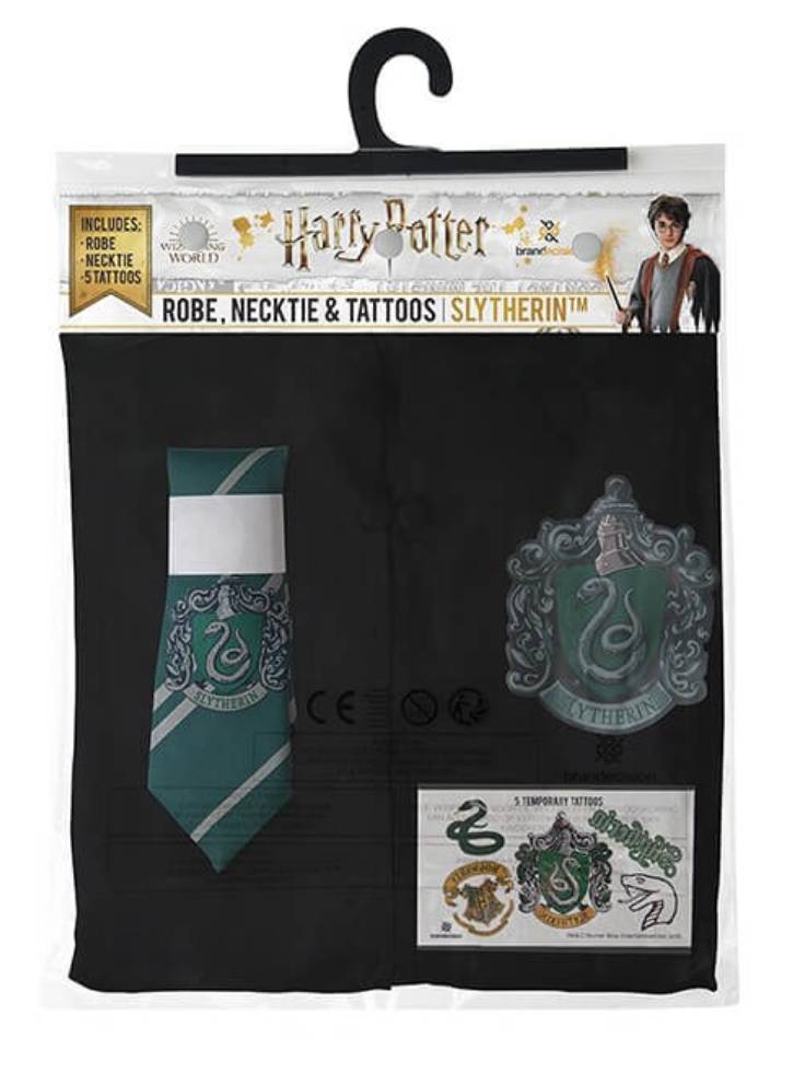 Set Harry Potter Slytherin Robe, Necktie and Tattoos Kids