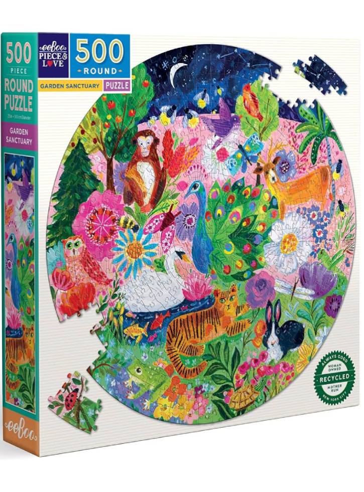 Puzzle eeBoo Round Garden Sanctuary 500pc (EPZFGSA)