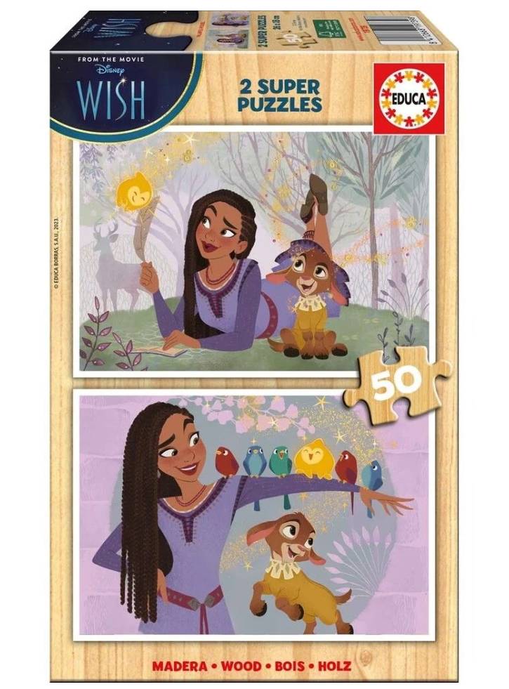 Puzzle Educa Wooden Disney Wish 2x50pc (80-19739)