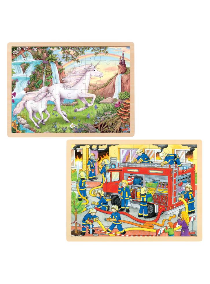 Puzzle GOKI Unicorn & Firefighting 2x48pc (1240290/1240292)