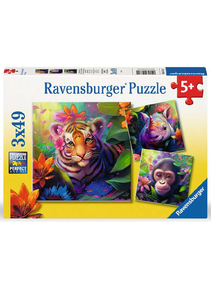 Puzzle Ravensburger Jungle Babies 3x49pc