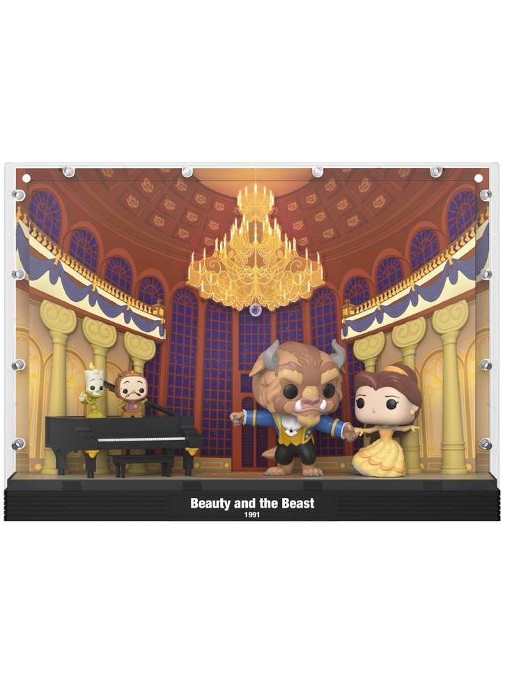 Funko Pop Moment Deluxe Disney Beauty and the Beast Tale as Old as Tim (Lumiere/Cogsworth/The Beast/Belle) #07