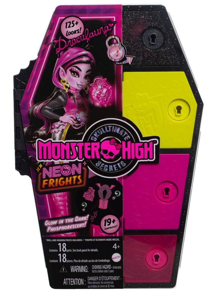Papusa Monster High Skulltimate Secrets Neon Frights Draculaura (HNF78)