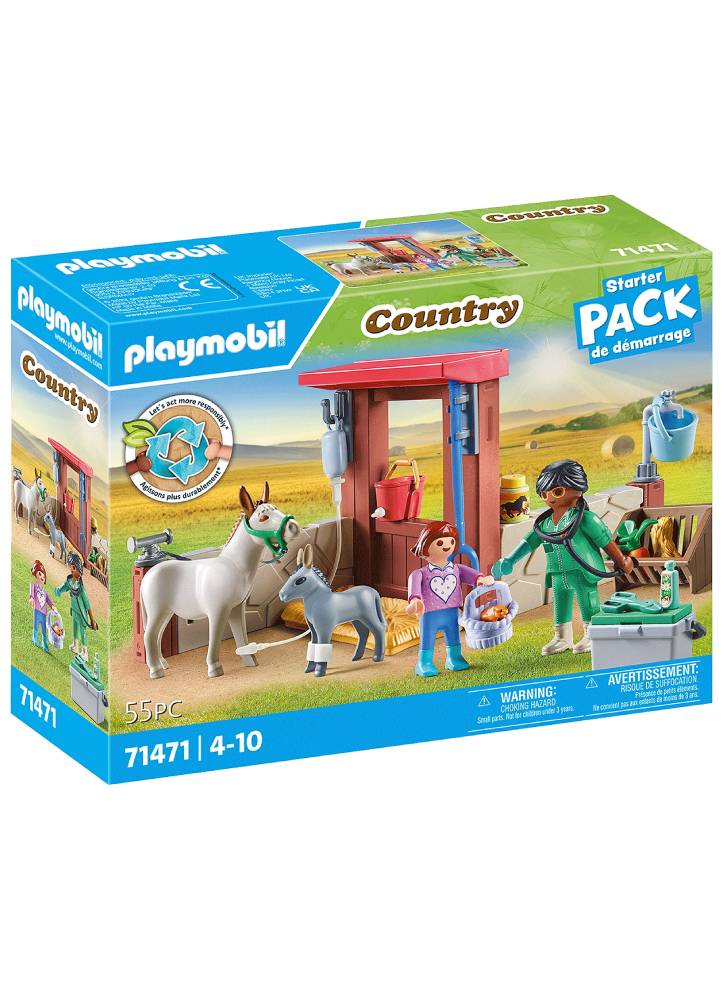 Set Playmobil Veterinary mission with the donkeys (71471)