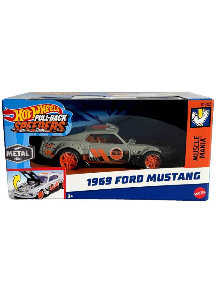 Hot Wheels Pull-Back Speeders 1969 Ford Mustang (1:43) (HWH33)
