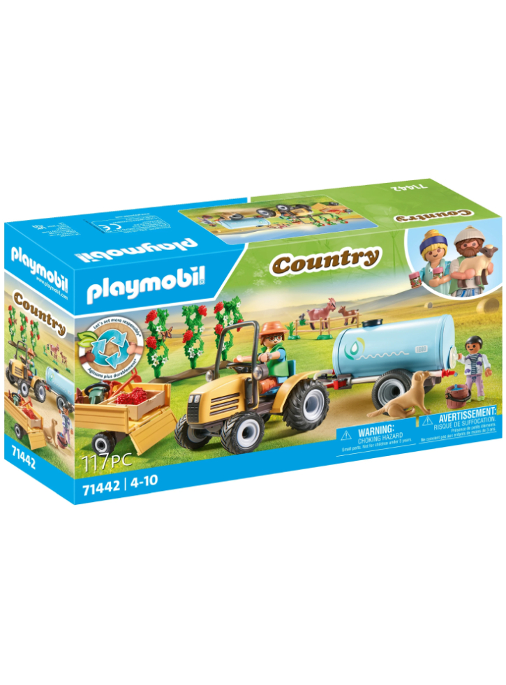 Playmobil Tractor with trailer and water tank (71442)