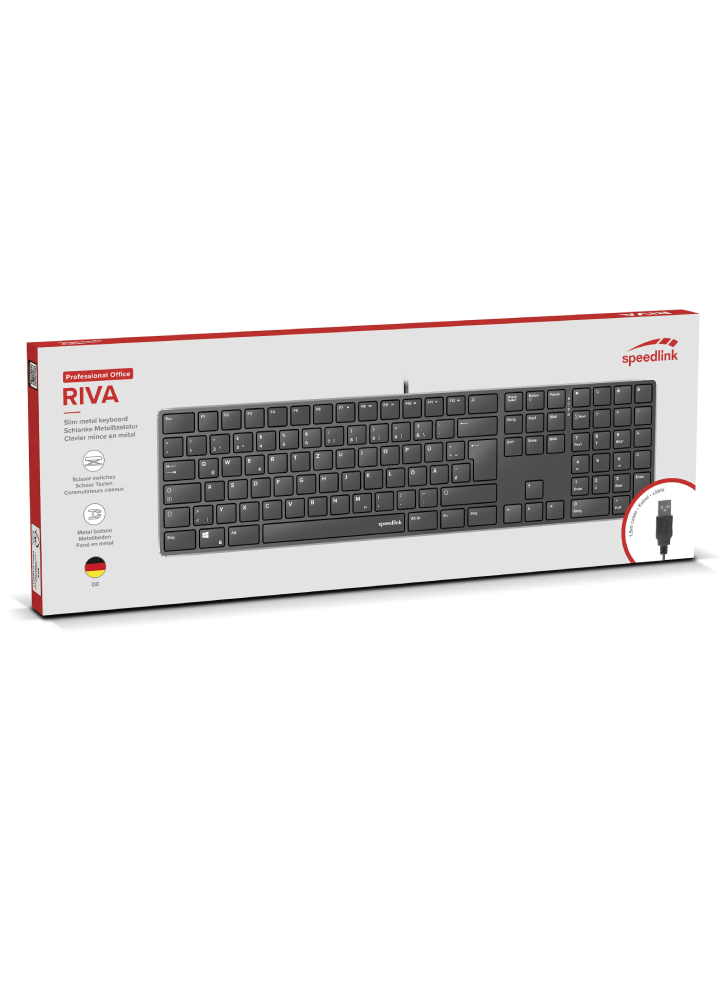 Keyboard Speedlink Riva Slim Metal Scissor Black (Nordic)