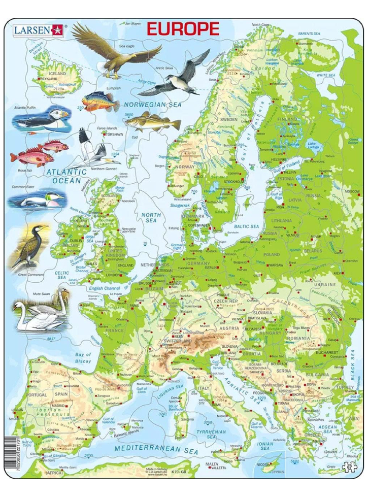 Larsen Puzzle Europe (87 pcs) (K70)