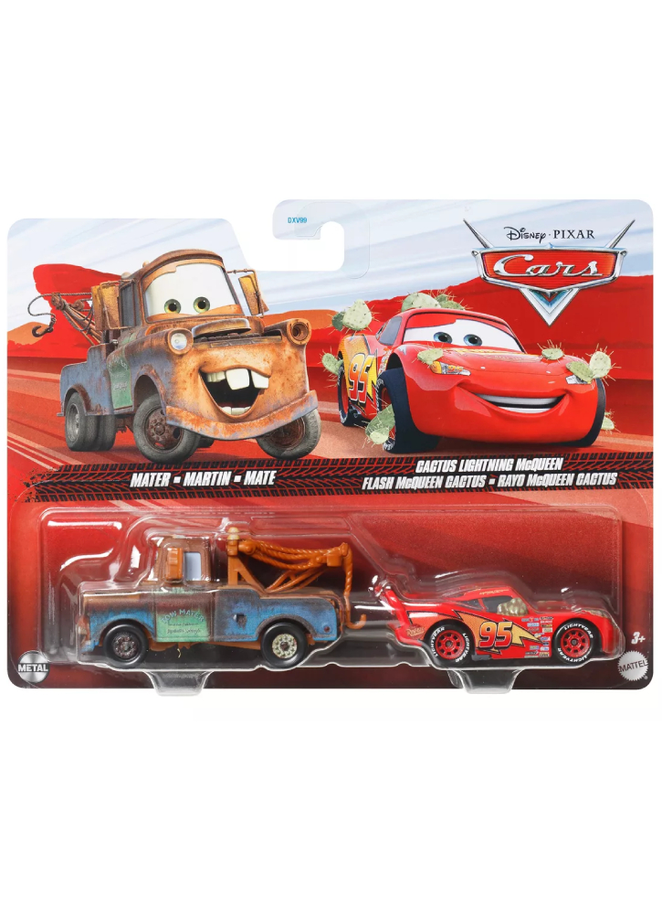 Disney Pixar Cars Mater and Cactus Lighning McQueen (Set of 2) (HTX10)