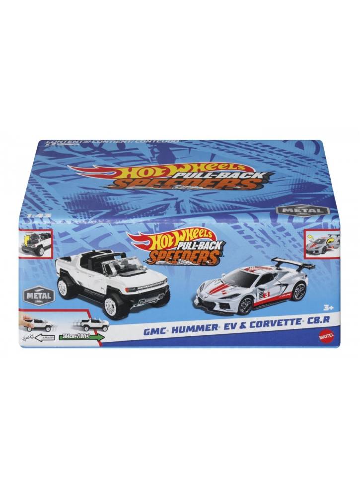 Hot Wheels Pull-Back Speeders GMC Hummer EV Corvette C8.R (HPR94)