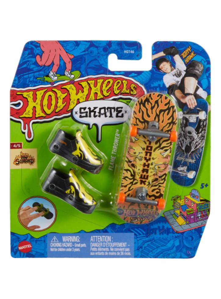 Hot Wheels Skate Fingerboard and Shoes Tony Hawk HW Scorched Flame Thrower (HVJ84)