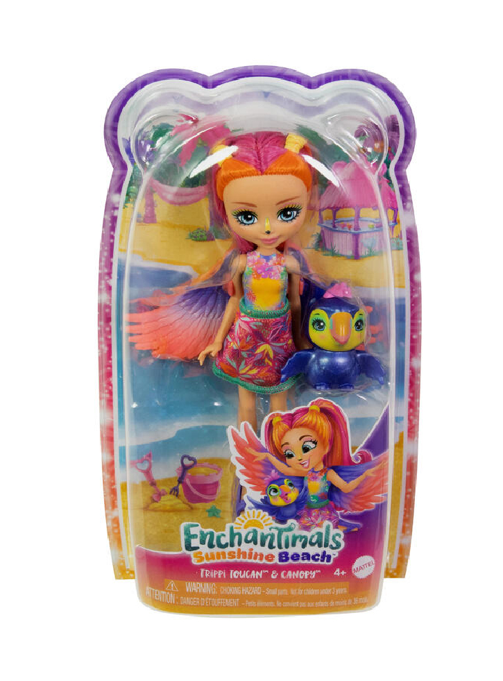 Enchantimals Sunshine Beach Trippi Toucan and Canopy Doll with Pet (HRX83)
