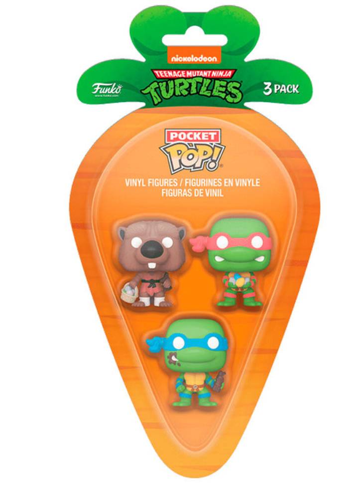 Funko 3-Pack Carrot Pocket Pop! Teenage Mutant Ninja Turtles (PDQ) Figures