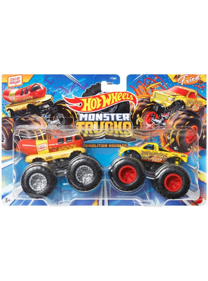 Hot Wheels Monster Trucks Demolition Doubles Orcar Mayer VS All Fried Up (HWN64)