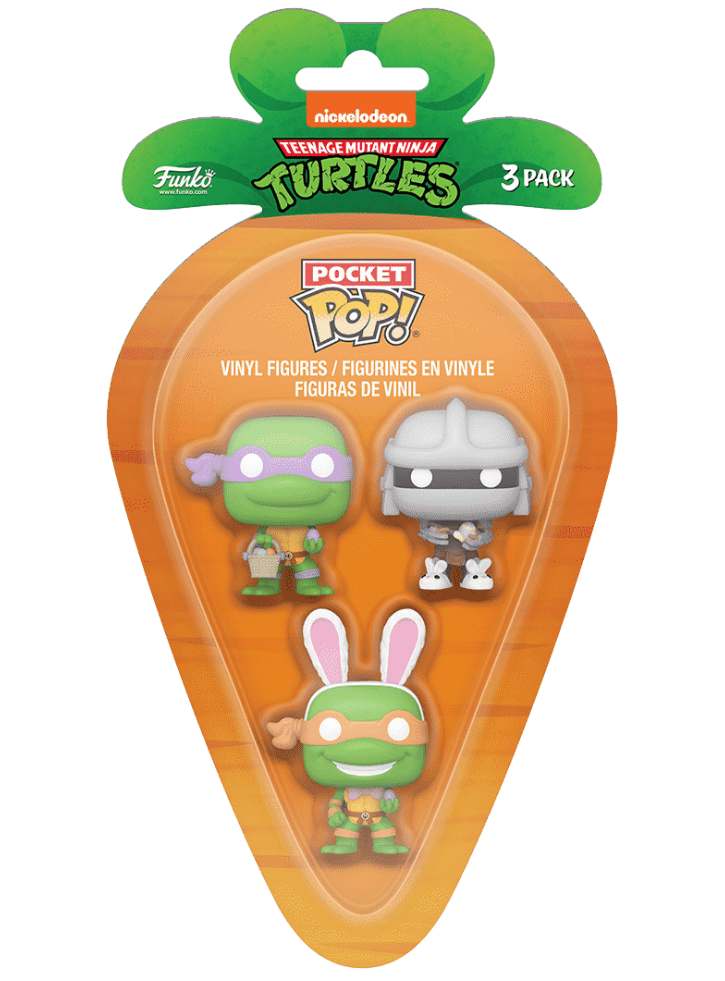 Funko 3-Pack Carrot Pocket Pop! Teenage Mutant Ninja Turtles Donatello/Michelangelo/Shredder